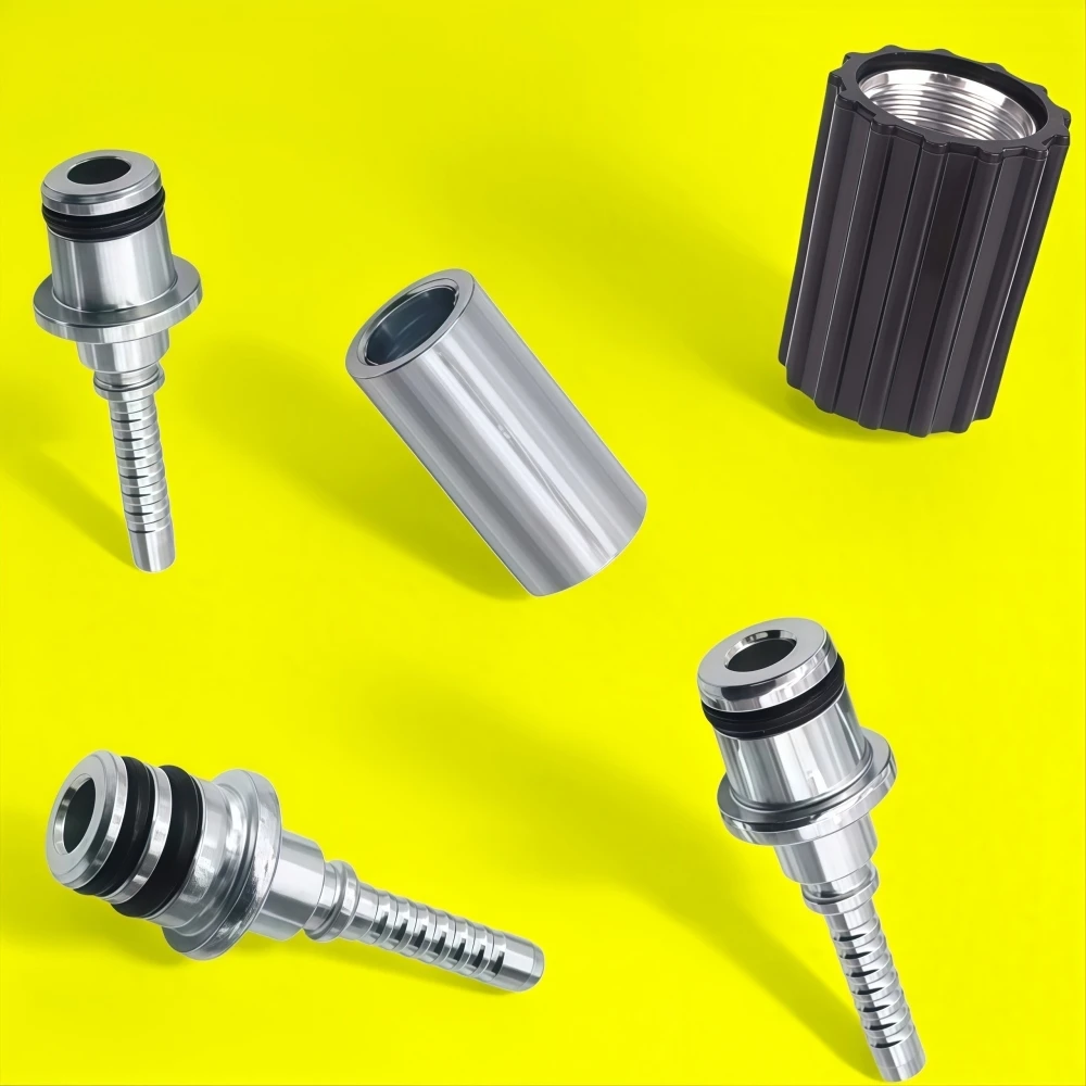 

High Pressure Cleaning Machine Hose Accessories DN6 D14mm D15mm M22 Car Wash Water Cleaning Hose Connector Equipped With Sleeve