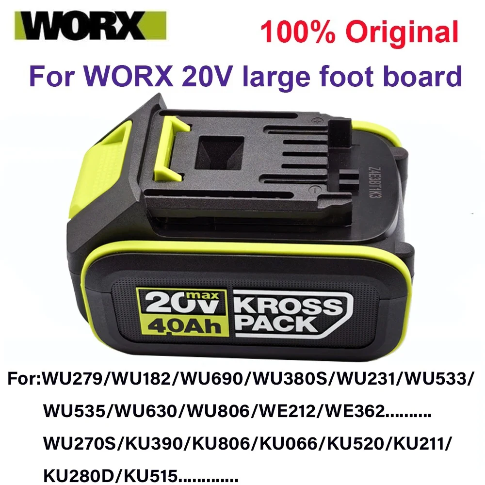 

Новый оригинальный аккумулятор 20 В, 4000 мАч для питания серии WORX, инструменты со светодиодным индикатором, для WU279.WU182.WU690.WU380S.WU231.WU533