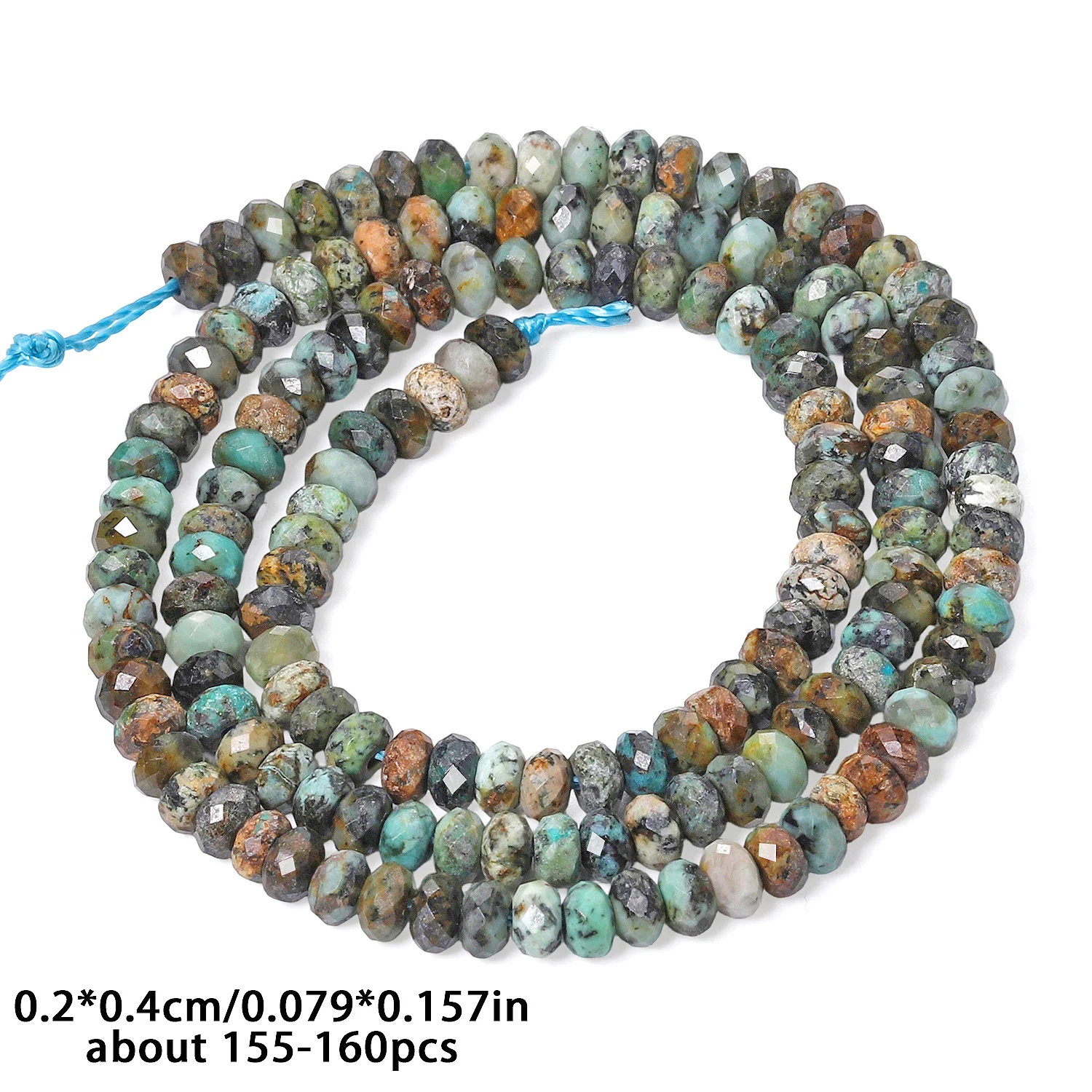 الفيروز الأفريقي الطبيعي حجر الخرز 4x2 مللي متر الأوجه شقة مستديرة Rondelle شكل الخرز لصنع المجوهرات Diy بها بنفسك اكسسوارات #5