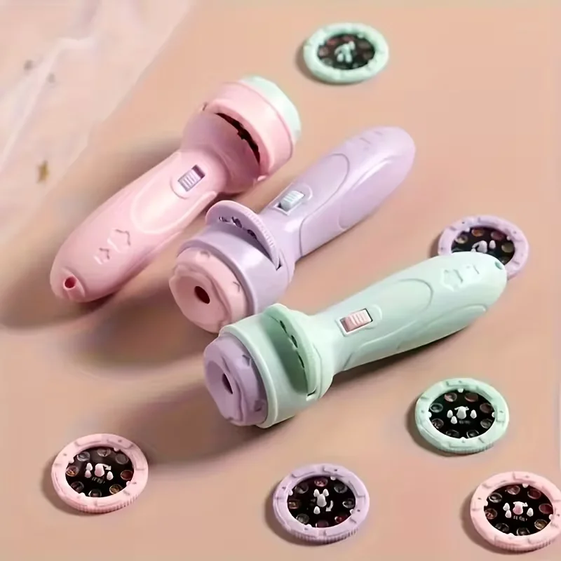 Projection Flashlight, Early Education Puzzle Development Toy, Children Enlightenment Luminous Toy, Cartoon Patterns Projector