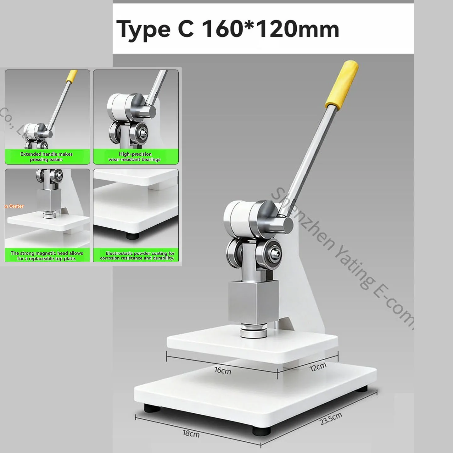 New 160x120MM Square Manual Die-cutting Machine Small Press Machine Knife Mold Punching and Flattening Machine