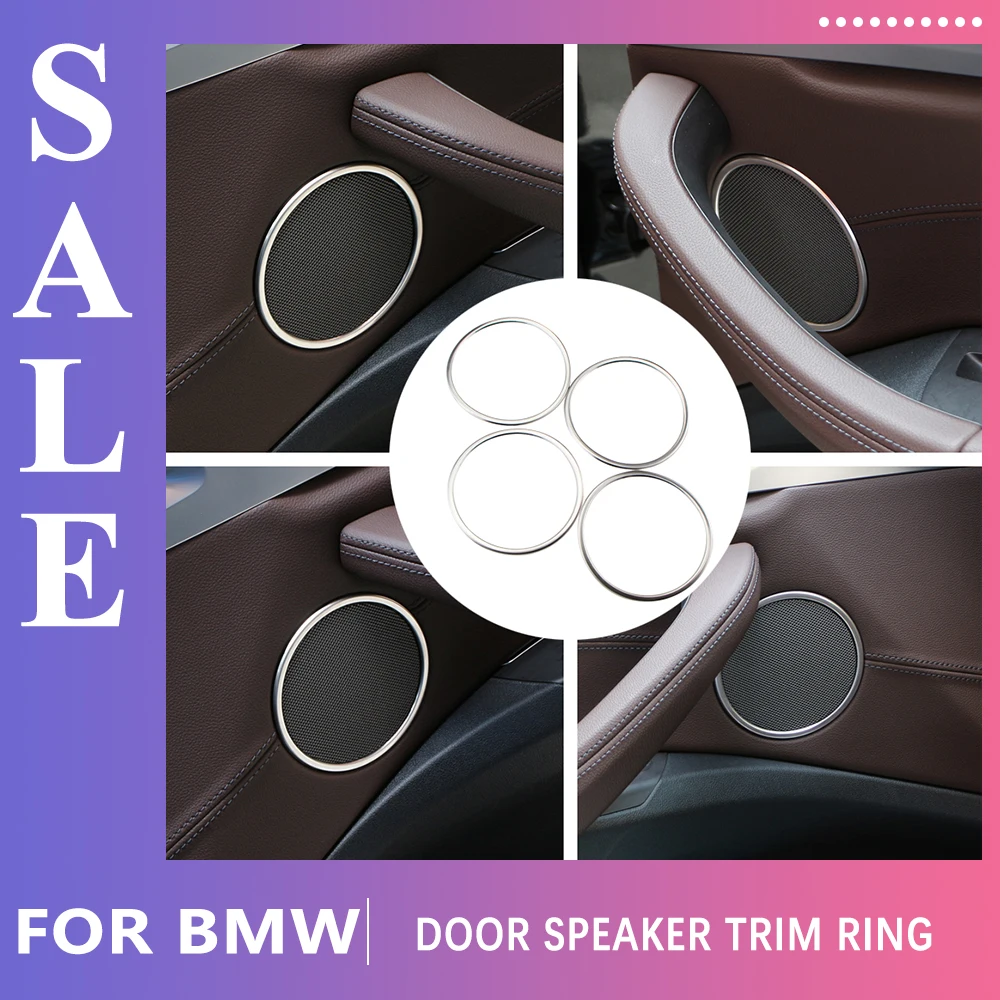 

For BMW X3 X4 G01 G02 18-21 Stainless Black Car Door Speaker Decorate Cover Trim Door Speakers Stereo Covers