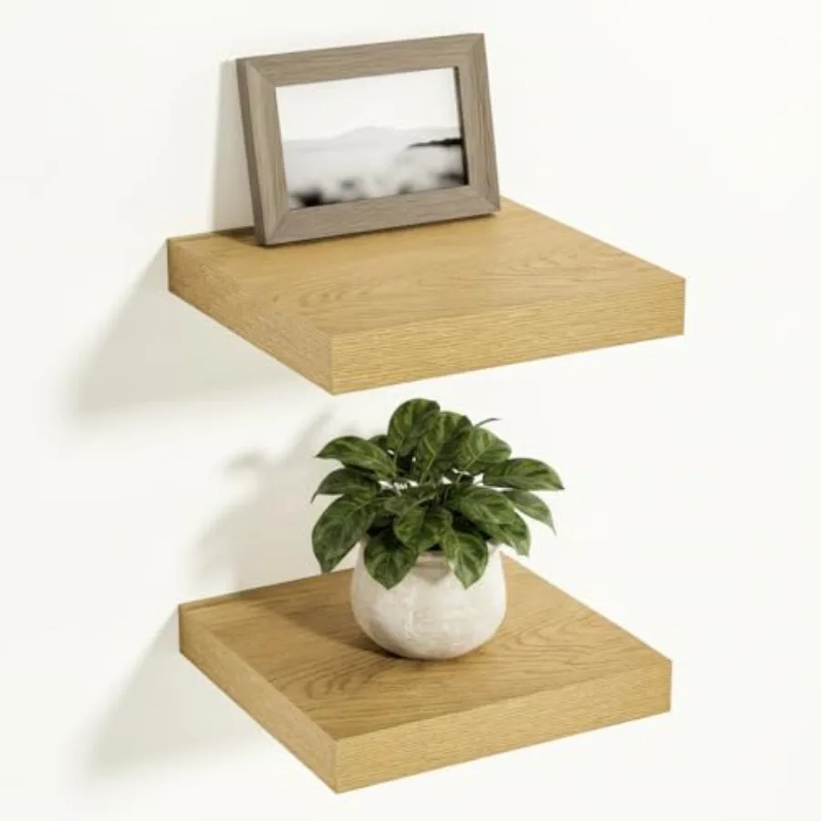 

12 Inch Deep Floating Shelves 12 inch Long, Over Toilet Shelf with Invisible Brackets, Shelf for Bedroom Bathroom Living Room K