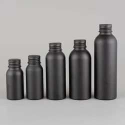 40ML 50ML 100ML 120ML 150ML X 20 Matte Black Aluminum Bottles With Aluminum Screw Lid Empty Travel Size Toner Hydrosol Container