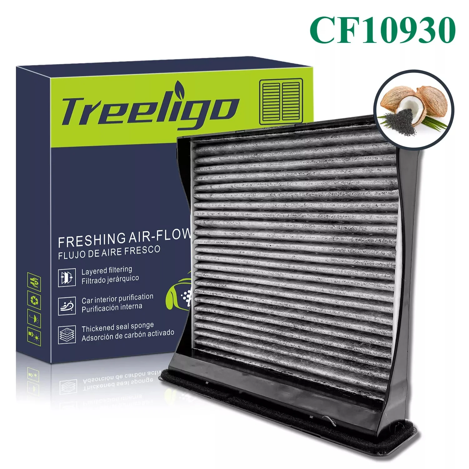 Treeligo ‎CF10930 Activated Cabin Air Filter Activated Carbon For SUBARU CROSSTREK FORESTER IMPREZA WRX /XV CROSSTREK 2013-2015