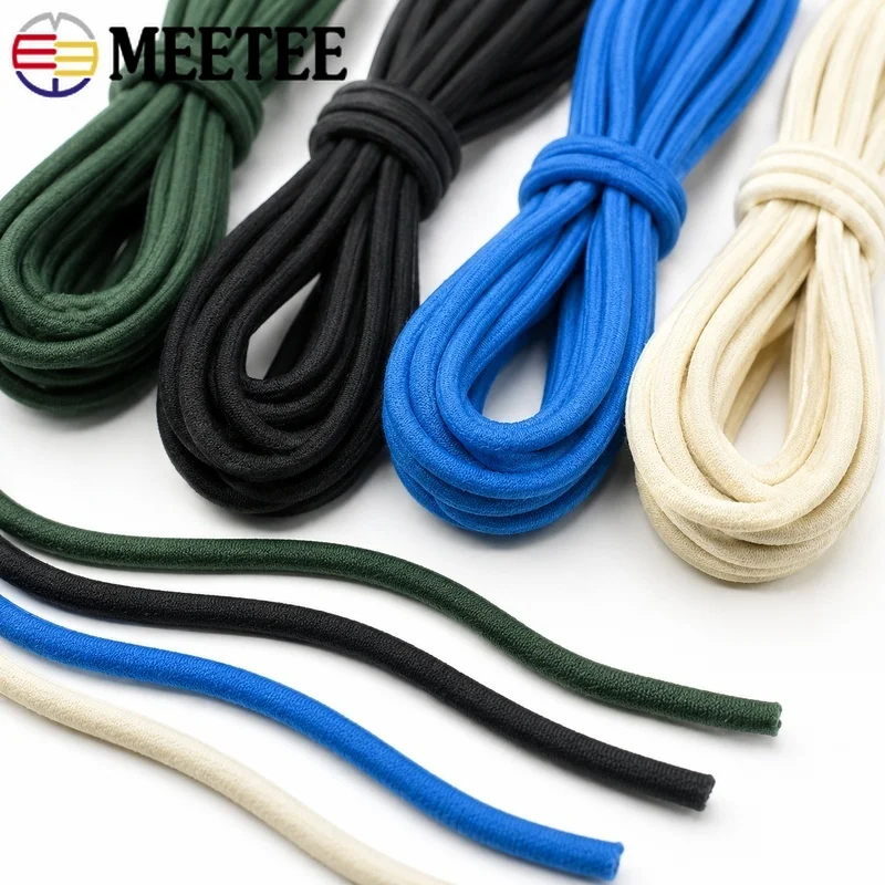 10-30Meters 4mm High Elastic Rubber Cord Round Stretch Rope for Hairband Backpack Garment DIY Sewing Accessories Craft Supplies