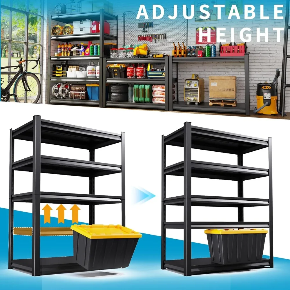 رفوف جراج 72 بوصة ارتفاع وحدة أرفف تخزين قابلة للتعديل مكونة من 5 طبقات، رف رف معدني 3000 رطل للصناعات والمستودعات