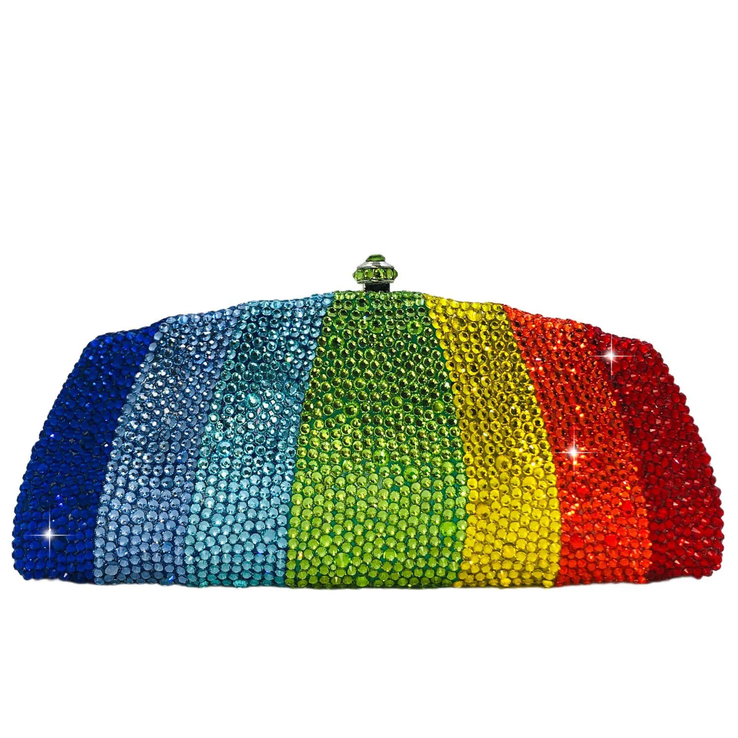

Boutique De FGG Rainbow Clutch Purse for Women Formal Crystal Evening Bags Wedding Party Minaudiere Rhinestone Purse Handbag