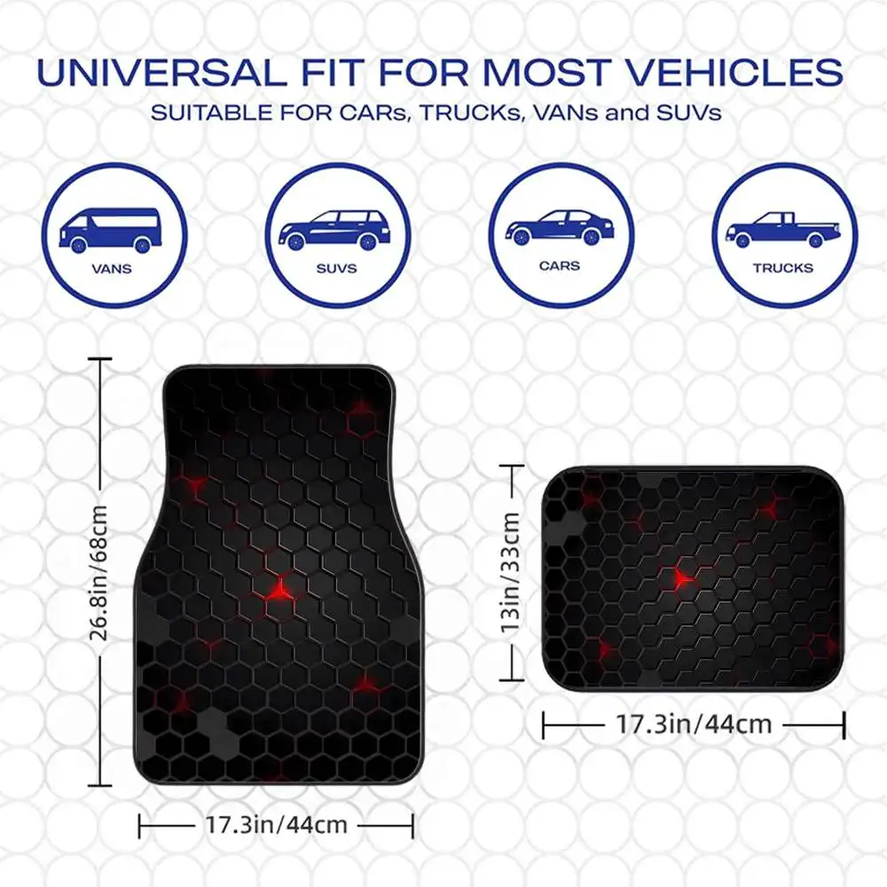 2pcs/4pcs Cool Car Floor Mats, Suitable For Sedans, Trucks, And SUVs, Make An Ideal Gift Choice. These Durable Floor Mats Are Pe