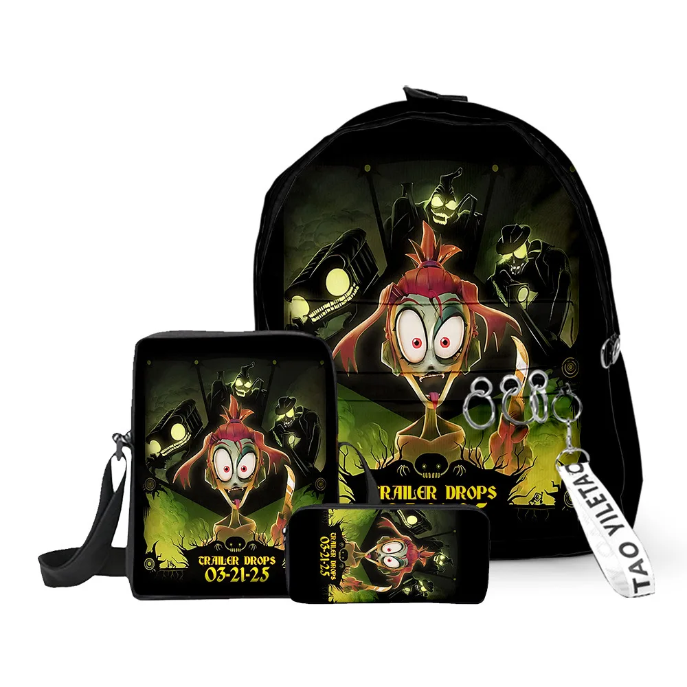 

Classic The Gaslight District 3D Print 3pcs/Set pupil School Bags Oxford Key Chain Backpack Inclined shoulder bag Pencil Case