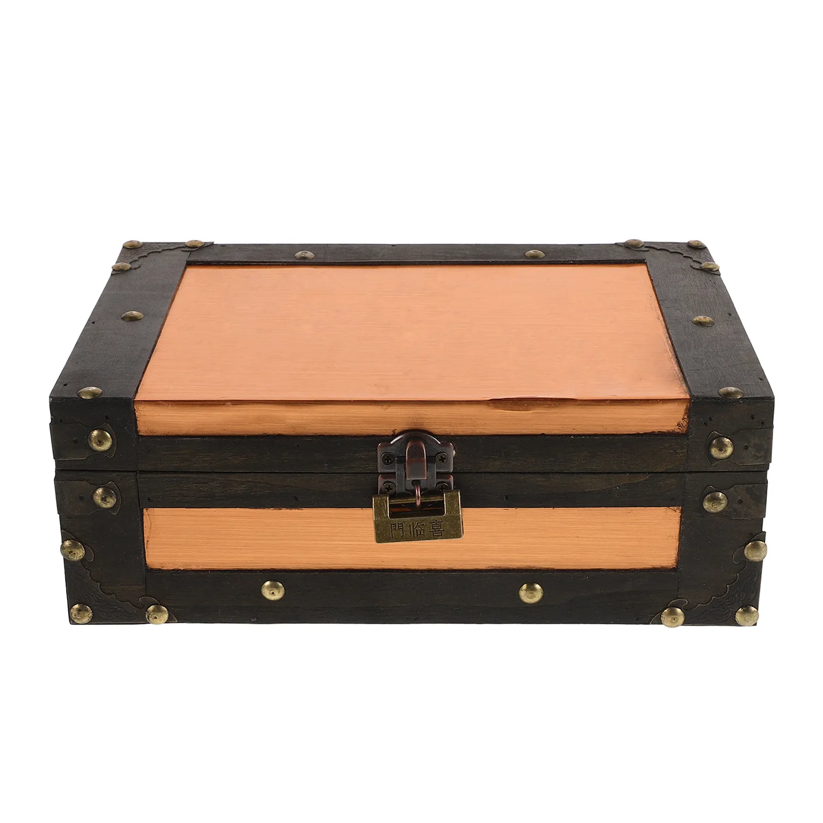 Vintage Wooden Treasure Box Decorative Jewelry Storage Chest Small for Rings Earrings Trinkets Retro Desk Organizer Memory