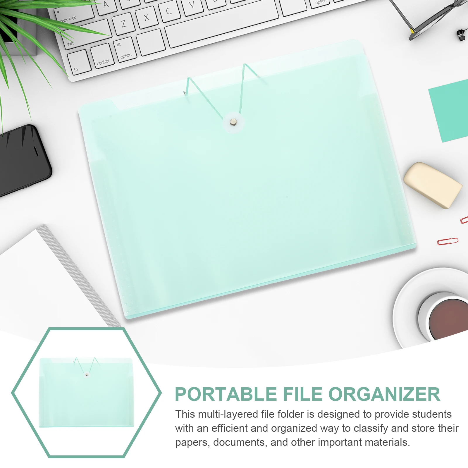 Large Capacity File Folder for Documents Papers Office Student Portable Plastic Accordion Binder Folder Storage Organizer