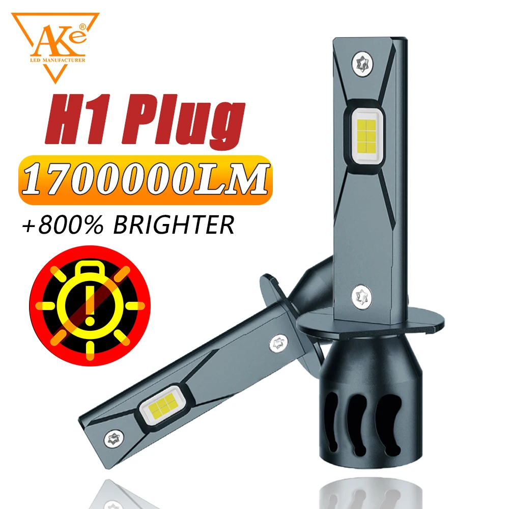 

2 шт. H1 светодиодные лампы для фар 1700000LM CANBUS 1:1 Размер Мини беспроводные противотуманные фары с вентилятором H1 Автомобильные фары Plug and Play 6000K 12V
