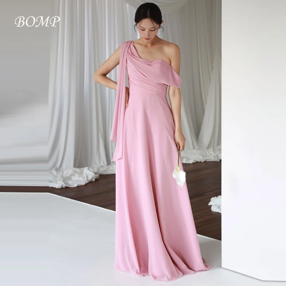 

BOMP Elegant A-Line Wedding Party Dresses Wide Spaghetti Strap Evening Dress Korea Photo Shoot Bridal Reception Gown Customized