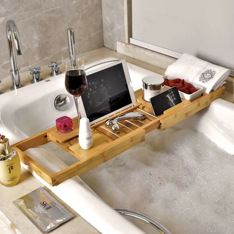 Extendable Bath Tray Bathtub Tray Bath Tub Tray Bamboo Bathroom Shelf Tray Tub Shelf  Home Furniture