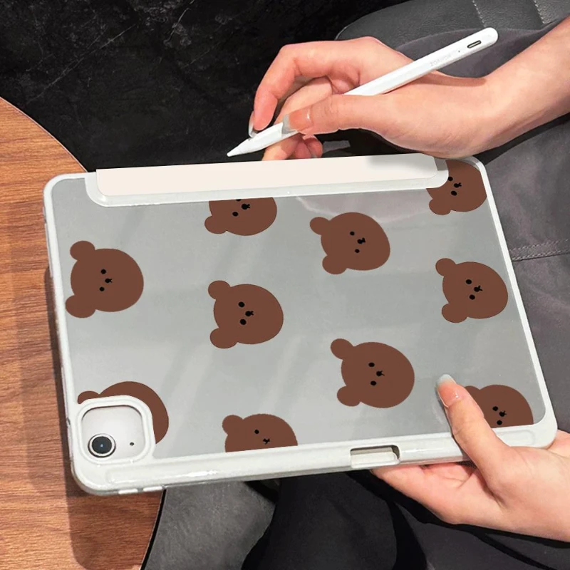 

Flip Smart Cover for IPad 10.2 Case 7/8/9th Generation Pro 11 2020 Ipad 2017 2018 9.7inch Ipad 3 10.5 Inch Simple Bear Funda