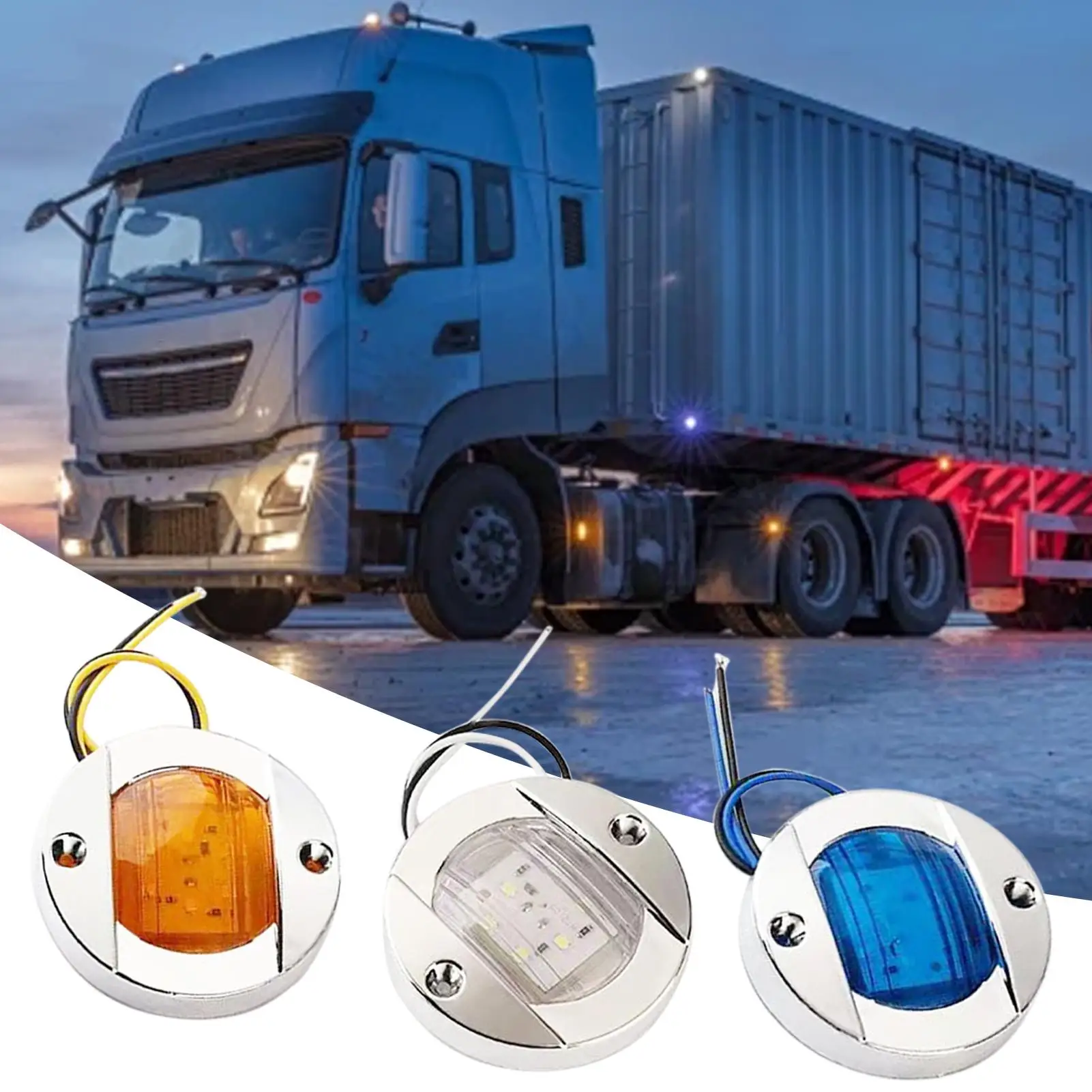 

Круглые маркерные фонари для прицепов, водонепроницаемые светодиодные маркерные фонари, многофункциональные сигнальные фонари для транспортных средств, круглые боковые фонари для прицепов