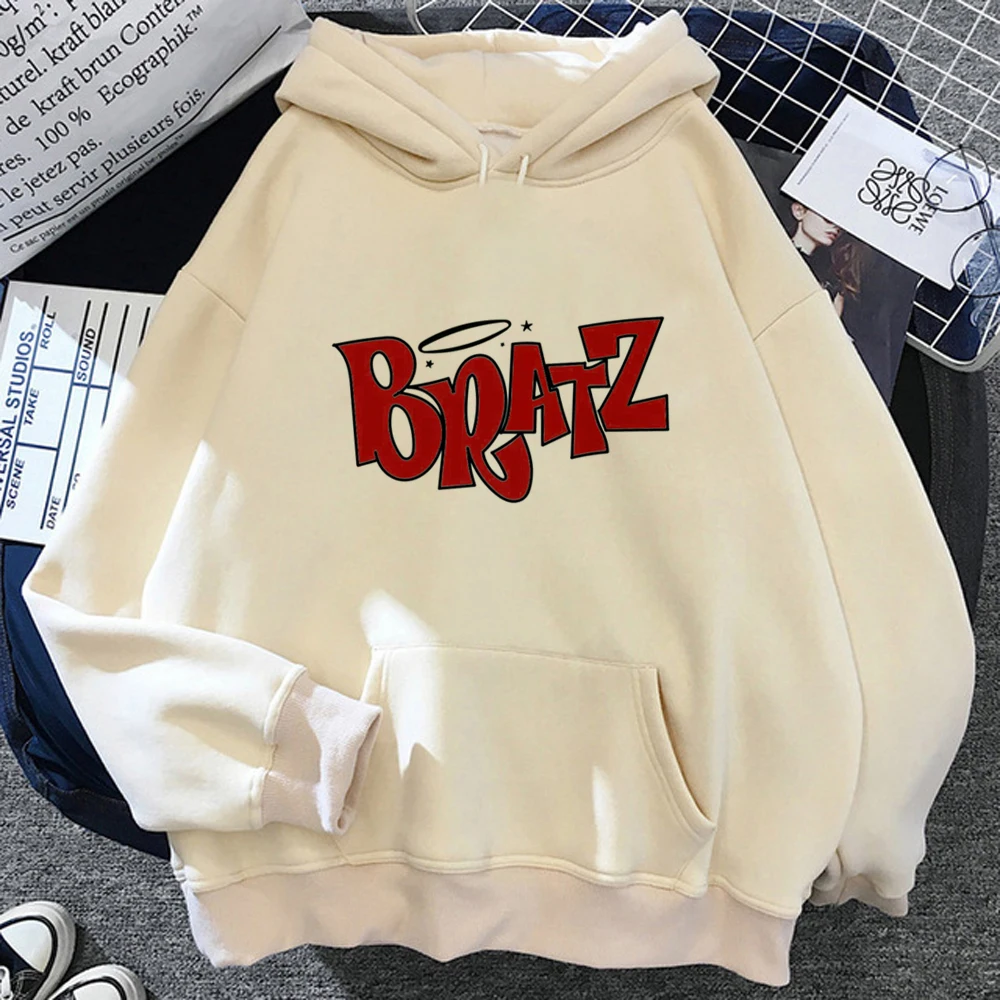 Bratz-Sudadera con capucha de manga larga para mujer, suéter de lana harajuku Kawaii, ropa superior de los años 90