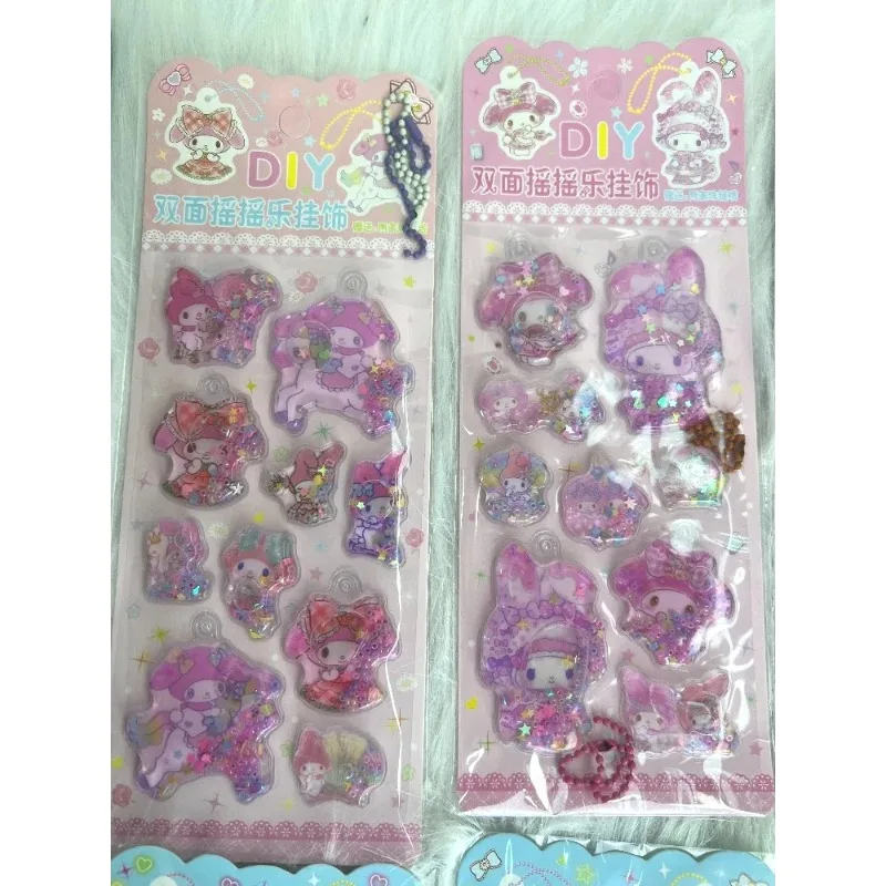 

1/2pcsHot Sanrio3D Flowing Hemp Shake Shake Music Flowing Sand Pendant Planner Phone Case DIY Water Injection Decoration Sticker