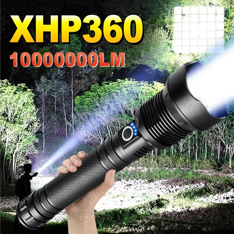 

Most Powerful Flashlights Xhp360 Led Lamp 10000000lm Super Bright Flashlight Usb Rechargeable Lamp Tactical Lantern Waterproof