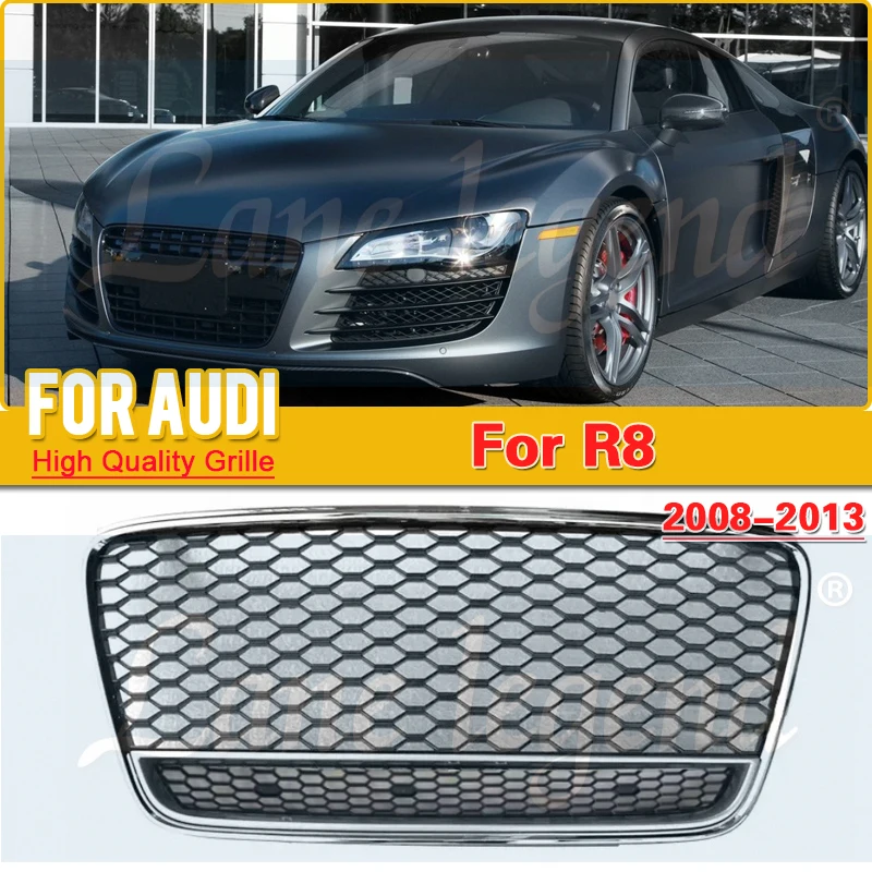 

Racing Grills Front Hood Grille Car Front Bumper Grill for Audi R8 2008 2009 2011 2012 2013 Car Auto Parts New ABS Material