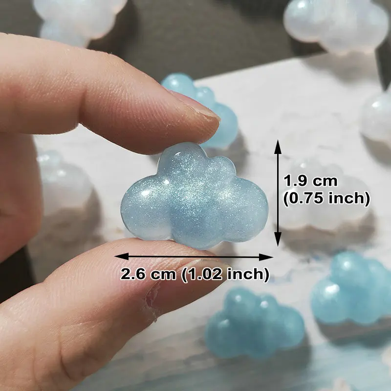 6pcs Glitter Cloud Design White / Blue Color Refrigerator Magnets Set for Kitchen Fridge Home DIY Decoration