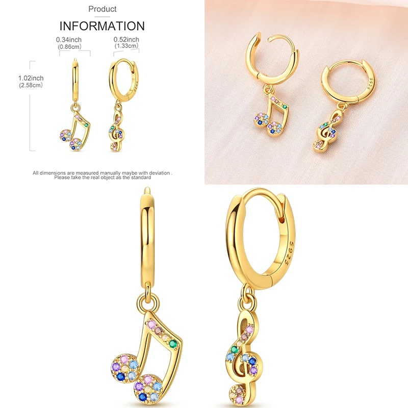 Funkelnde goldene Damen-Creolen aus 925er-Sterlingsilber, Schmetterlings-Ohrringe aus farbigem Zirkonium für Damen, Schmuck, Jahrestagsgeschenk – Detail 19
