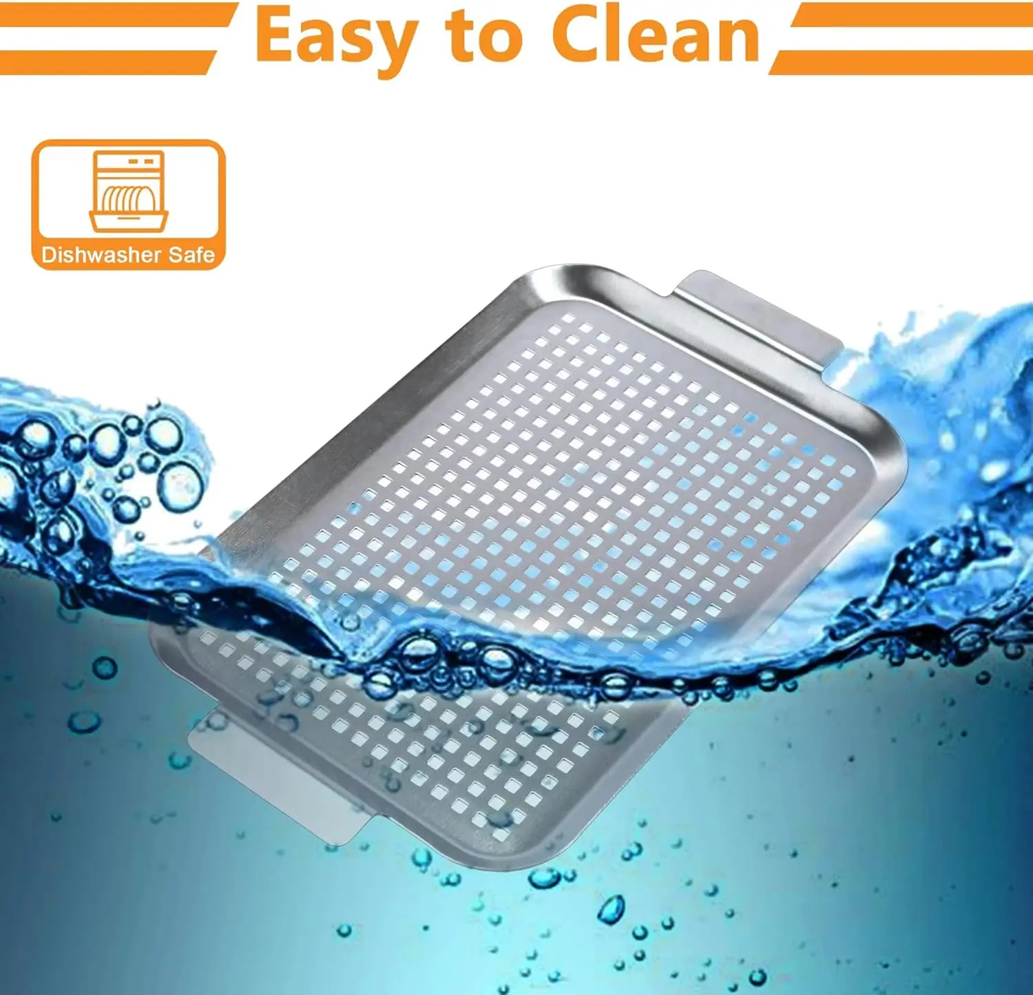 Square Non‑Stick Stainless‑Steel Baking Pan High‑Temp Resistant Non‑Deformable Outdoor Barbecue Cooking Pan