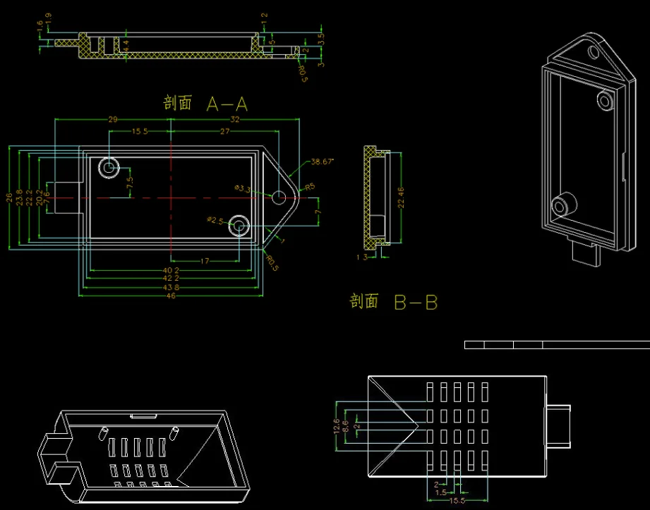 10PCS/Lot 60x26x15mm Hot Selling Plastic Temperature Sensor Case Humidity Sensor Enclosure PCB Project Box Abs Enclosure