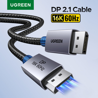 UGREEN DisplayPort Cable DP 2.1 16K 8K 4K 60Hz HDR Video Audio Cable for PC Laptop TV Monitor Projector Camera Display Port