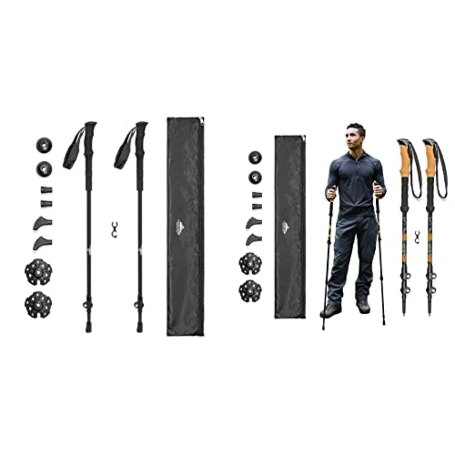 

Trekking Poles - Ultralight 2 Piece Carbon Fiber Walking or Hiking Sticks and Trekking Poles - Aluminum Hiking Walking Sticks