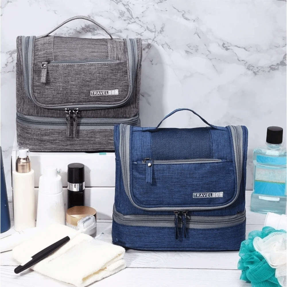 단색 걸이형 메이크업 가방 다기능 방수 화장품 정리함 옥스포드 천 대용량 세면도구 가방 유니섹스