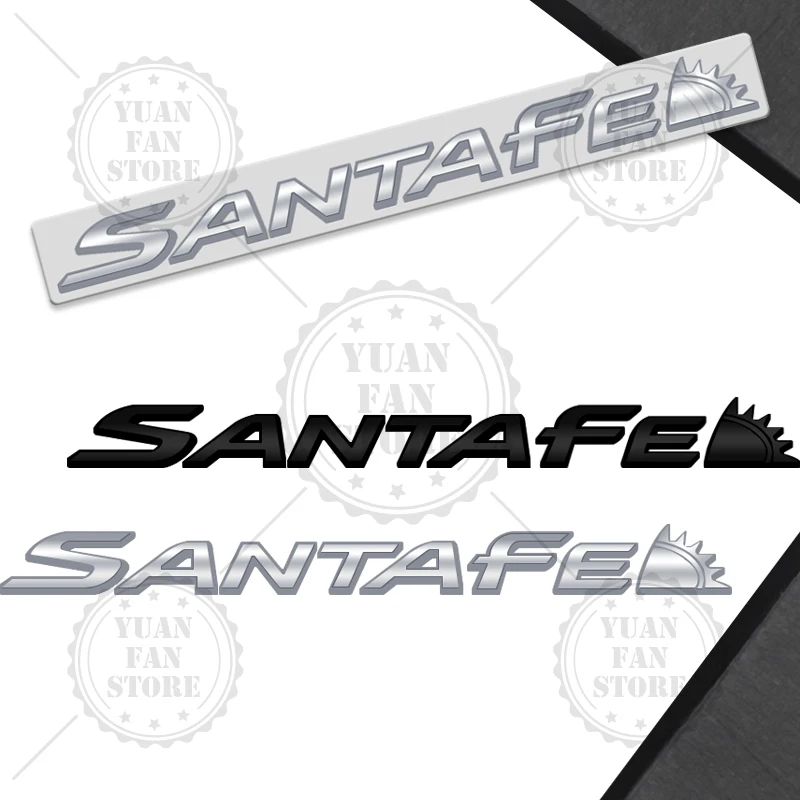 1PCS Metal Letter For Santa Fe 3D Emblem Car Rear Trunk Decals Badge Auto Accessories Styling