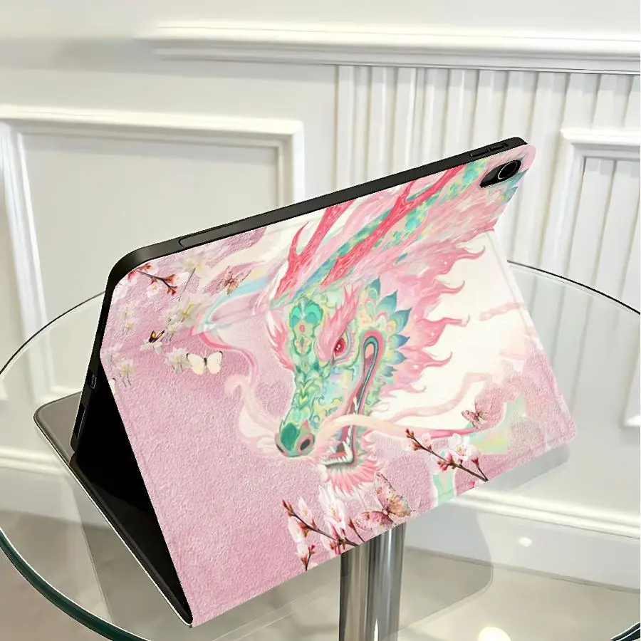 Pink Lily Tiger With Pencil Holder Case for Samsung Galaxy Tab A11 S10 Plus A9Plus S7 S8+ S9 FE S10FE A7 Lite A8 S11 S9+ S10