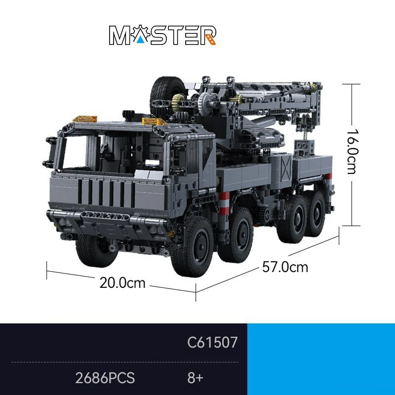 Radio technique 2.4Ghz, véhicule télécommandé, sauvetage militaire, grue blindée, bloc de construction, brique de la seconde guerre mondiale, jouets RC, Collection pour cadeau