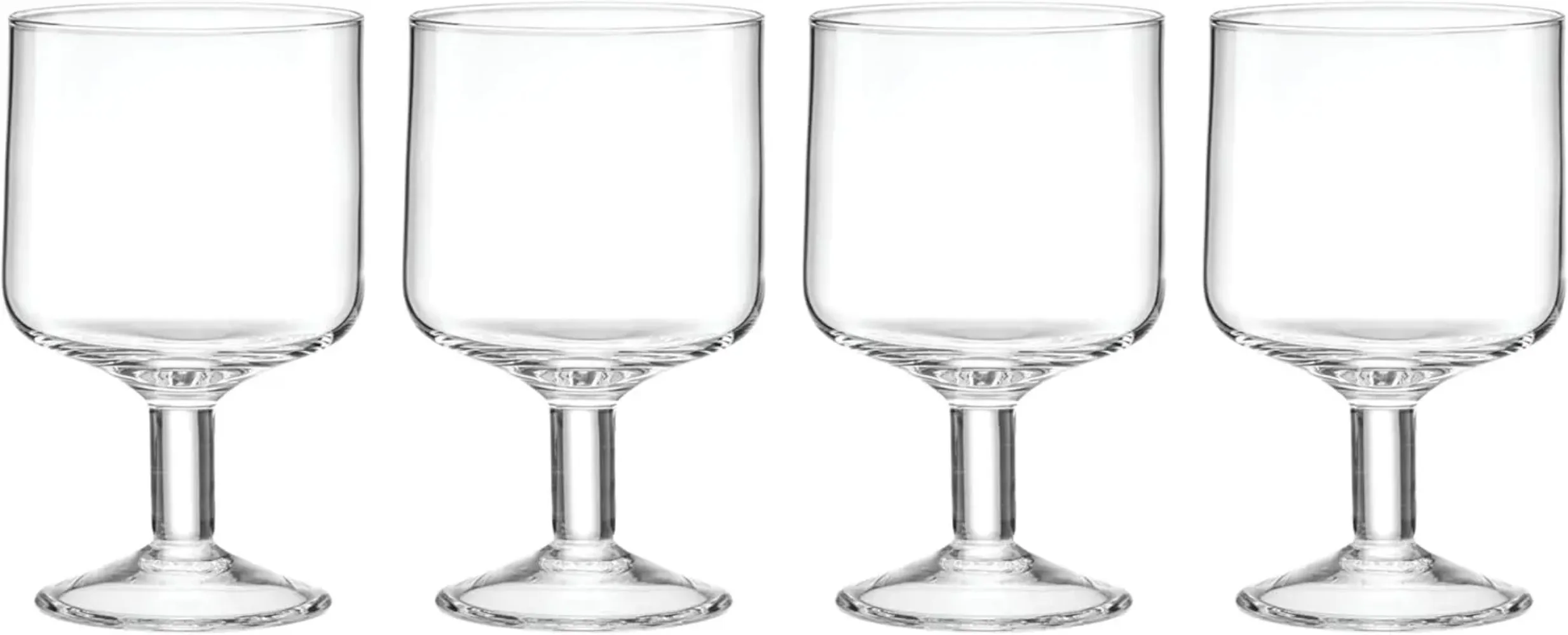 

Classics Stackable 4-Piece Wine Glass Set, 1.65, Clear,Microwave safe