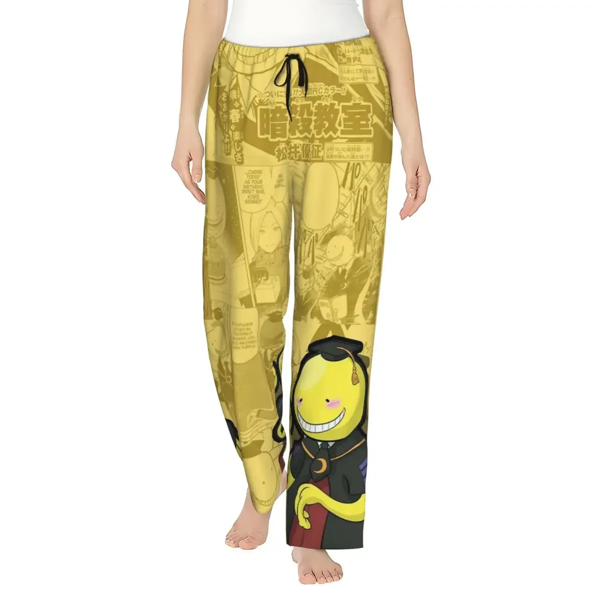 Pantalones de pijama personalizados de Assassination Classroom Octopus Koro Sensei para mujer, pantalones de dormir con bolsillos