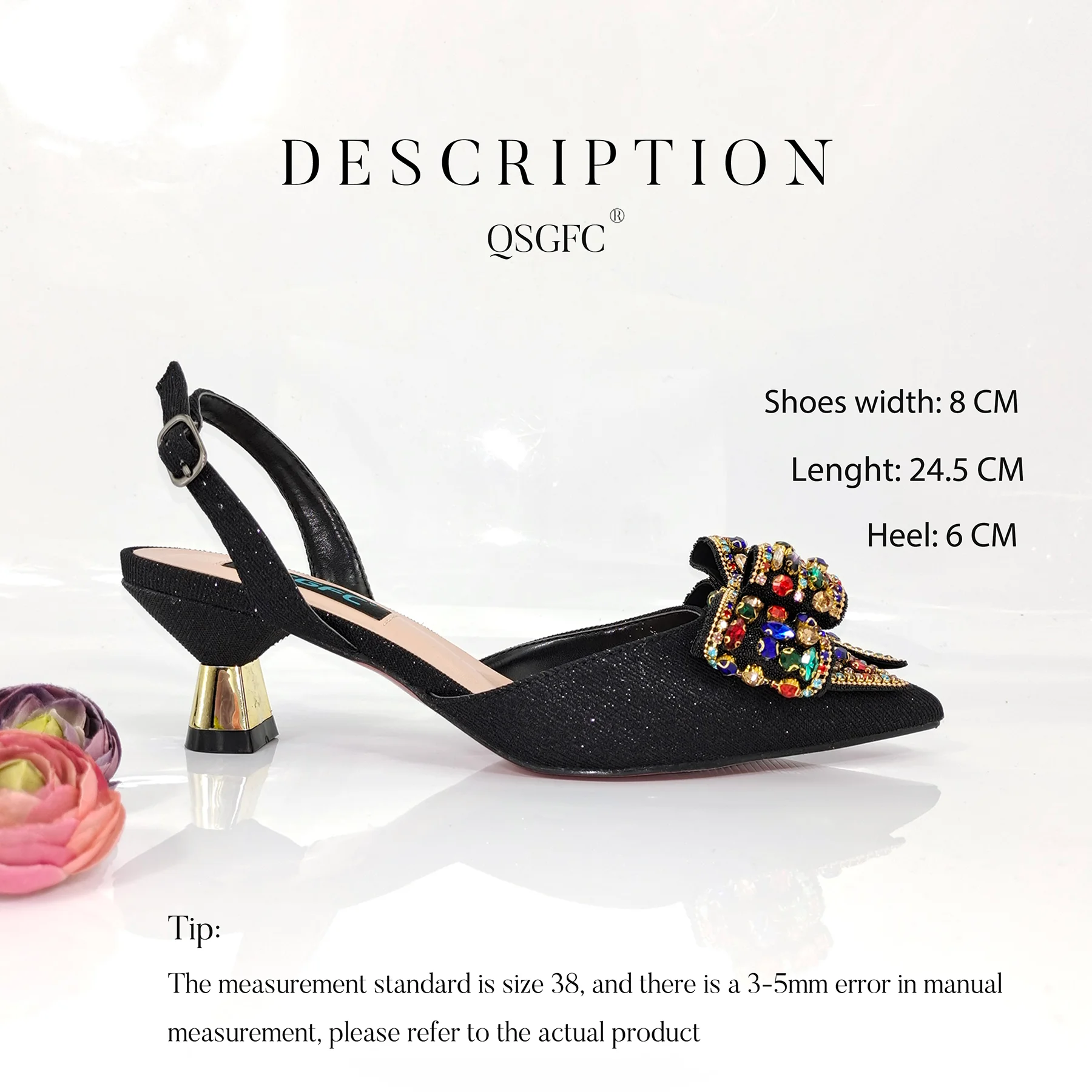 QSGFC Italian Design Green Elegant Ladies Fashion Crystal Bow Pointed Toe Shoes Daily or Party Shoes Bag Set For Women