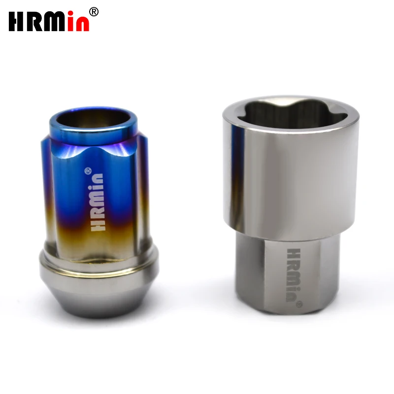 Jntitanti Anti-theft racing cone seat Gr.5 titanium lug nut titanium nut M12*1.25*35mm for Nissan,Greatwall,Geely,Subaru