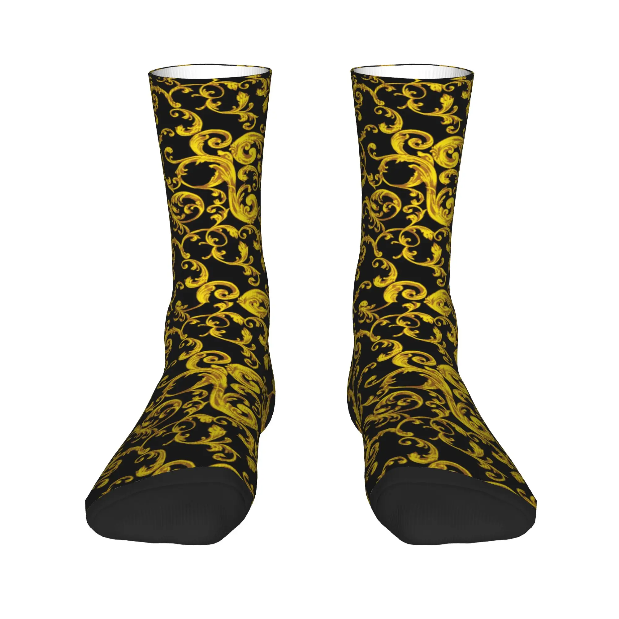 

Kawaii Hand Baroque Black Yellow Socks Men Women Warm 3D Printed Football Sports Socks