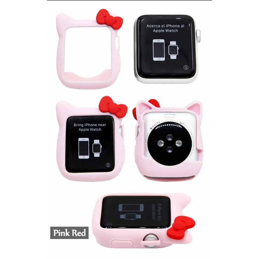 Soft Silicone Cover Bumper For Apple Watch Se 6 5 4 44mm 40mm 38 42mm Cute Cartoon Protective Case For iWatch 8 7 41mm 45mm case