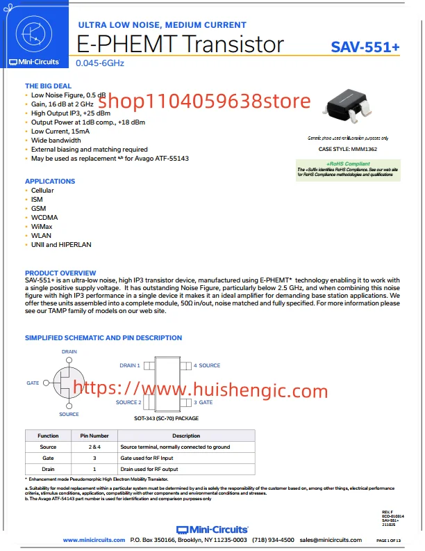 LHA-83W+      RF amplifier IC LTE, radar, SATCOM, WiFi, WiMAX, WLAN 50MHz ~ 8GHz 12-MCLP (x3)
