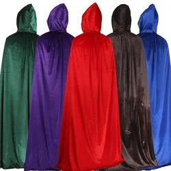 Halloween Hooded Capes for Adult Kid Long Cloaks Cosplay Costumes Witch Red Black Purple Green Grim Reaper Cape for Women Men