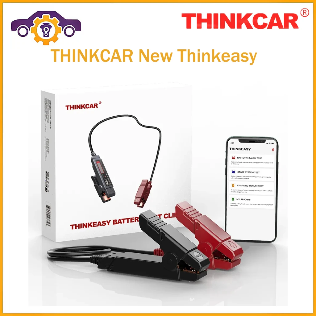 THINKCAR nowy Thinkeasy bezprzewodowy Tester akumulatora pojazdu 12V 2000CCA Test akumulatora ładowanie Cricut narzędzia Auto narzędzia diagnostyczne samochodu