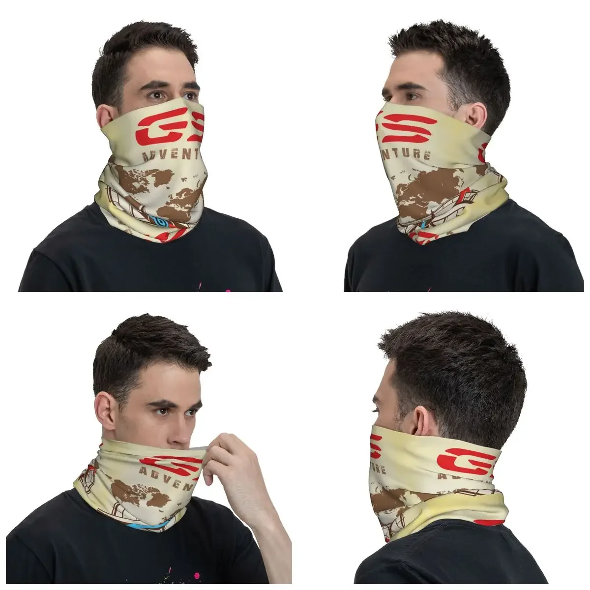 GS  Map Bandana Neck Gaiter Printed Motorcycle Biker Balaclavas Magic Scarf Warm Headband Sports Unisex Adult Windproof