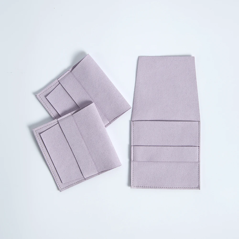 20 Stuks 6.2x6.2cm 8x8cm Sieraden Microfiber Strip Tas Ringen Oorbellen Studs Hanger Ketting Organizer Envelop Pouch Bruiloft gunsten