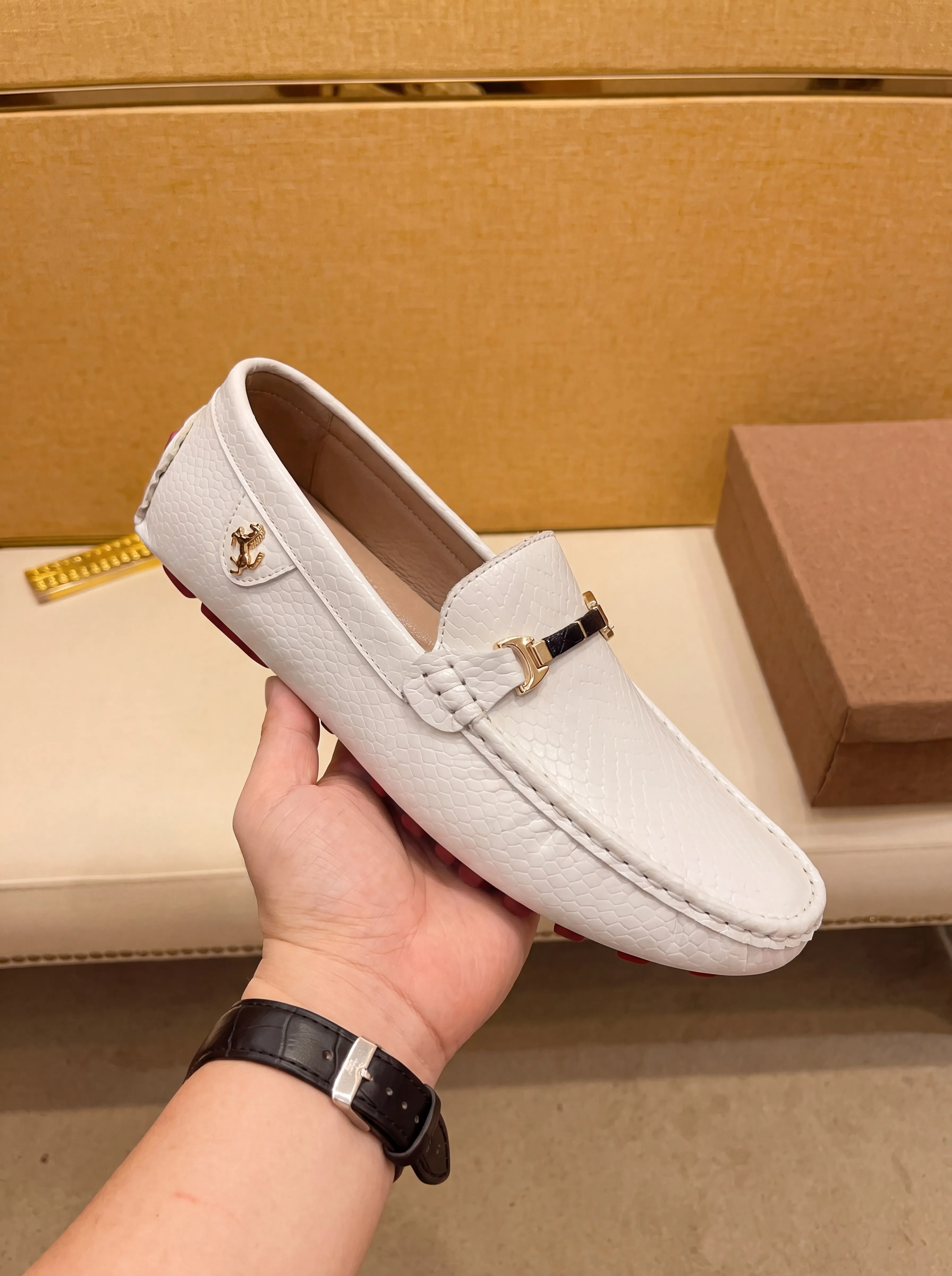 Summer Loafers for Men Handmade Moccasins Men Flats Casual PU Leather Shoes Luxury Comfy Slip on Loafers Size 48 Shoes for Men