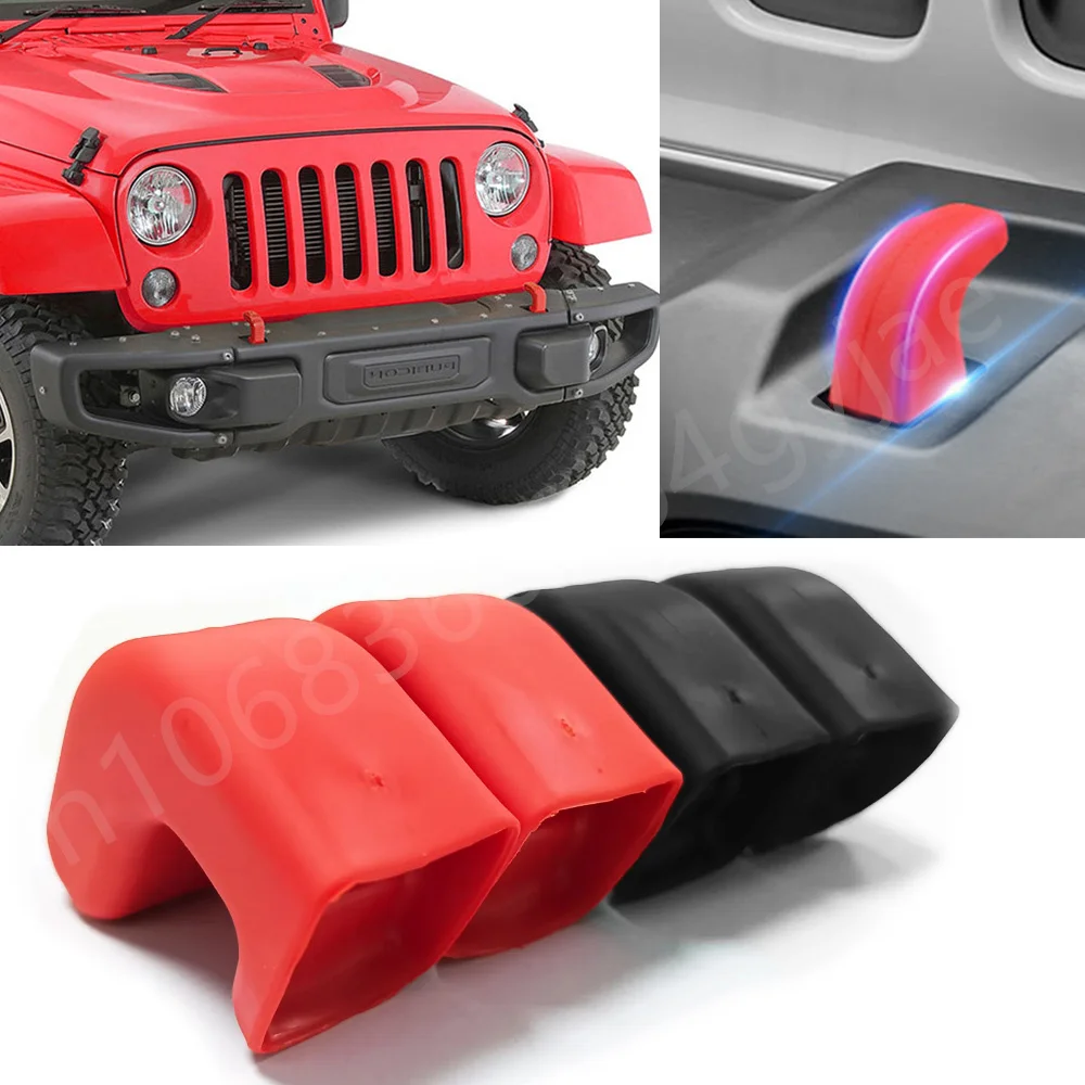 

Red/Black Front Bumper Tow Hook Protector Rubber Cover for Jeep Wrangler JK JL Gladiator JT 2007-2024