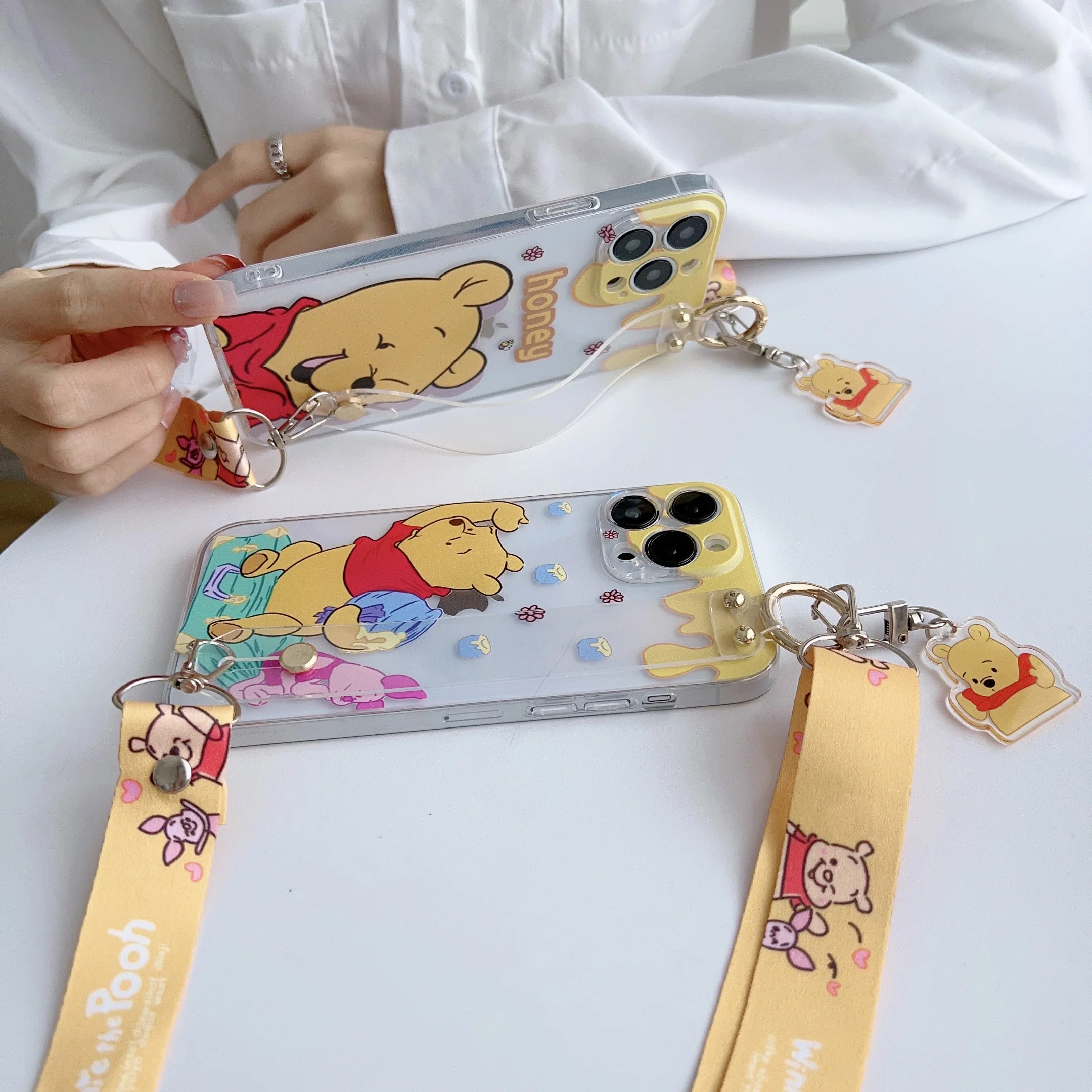 For Huawei Honor 20 X20SE 30 30i V20 30 X40 8x 9x X8 9x X9A 10 X10 V40 Play3 4 Pro Winnie Case Wrist Strap Ornament