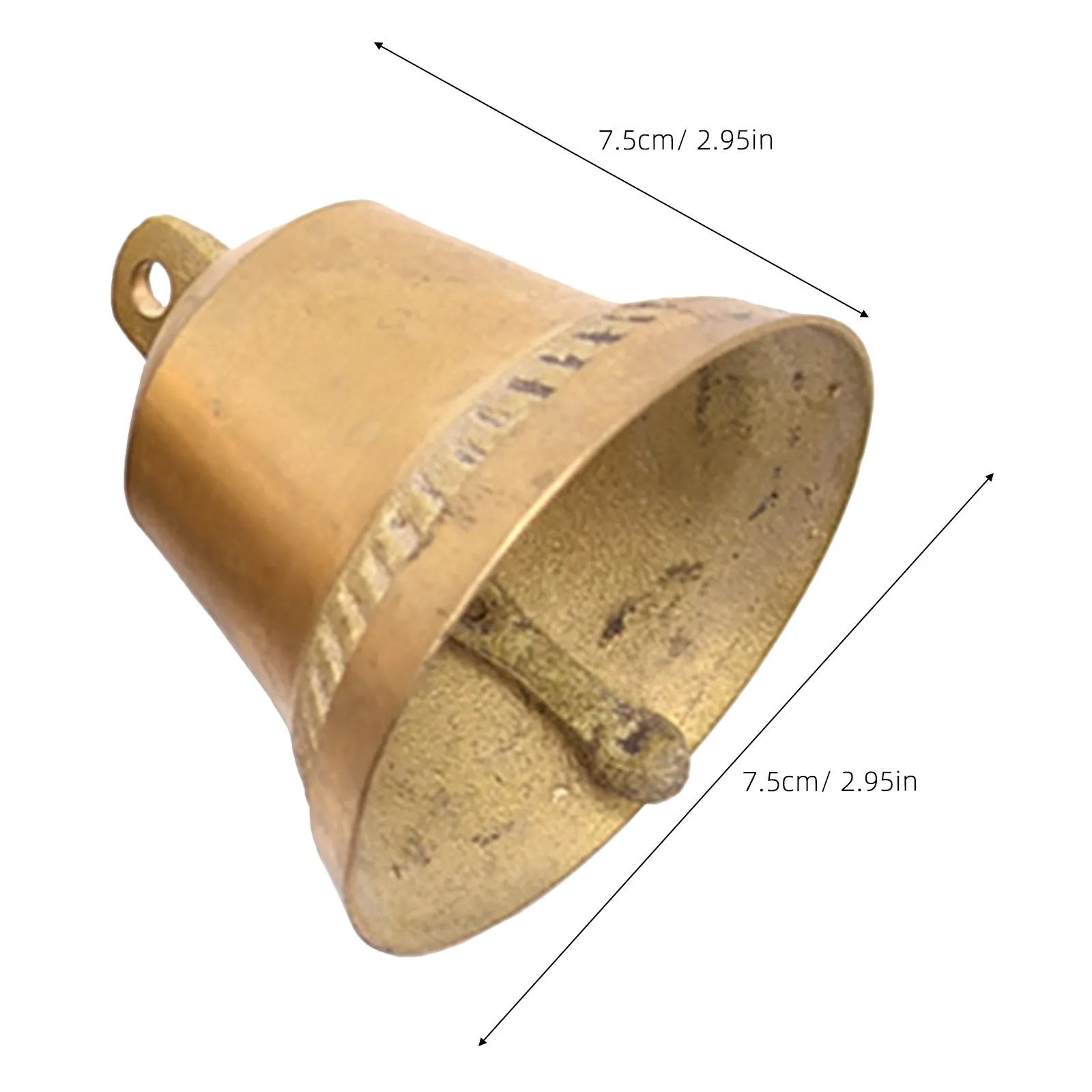 Copper Bell Crafts Vintage Style Bell Decor with Perforated Design Easy DIY Hanging Pendant Crisp Sweet Sound Resonance for Home